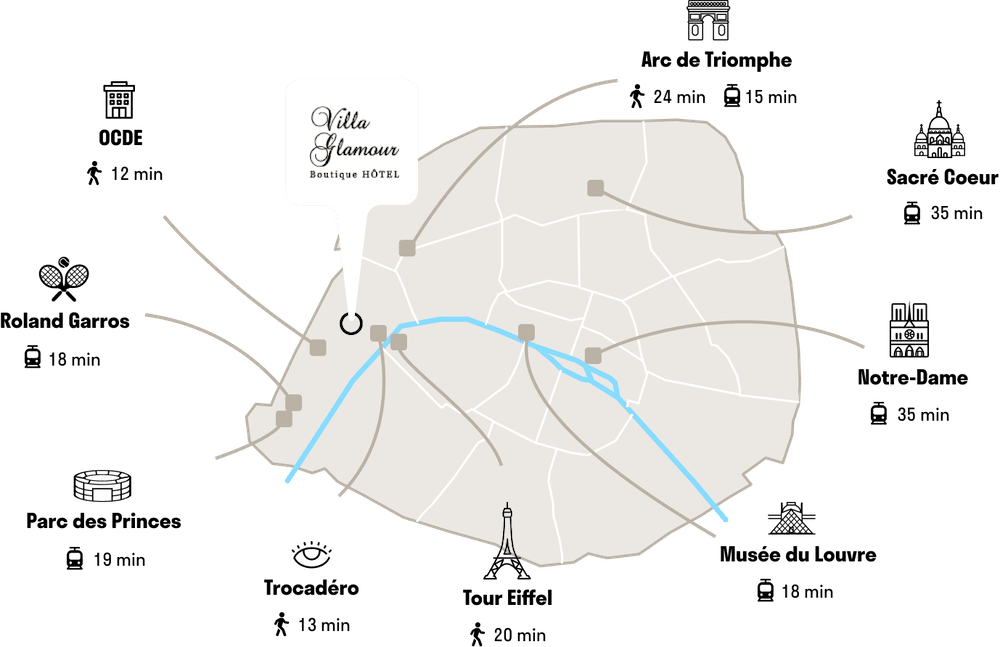 carte des lieux touristiques de Paris